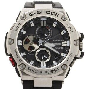 CASIO G-SHOCK GSTEEL GSTB100 Series Black Silver Resin/Stainless Steel Men's ...